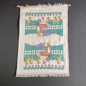 Vintage 80s Cannon Country Fresh Goose Duck Kitchen Towel Fringed Grannycore